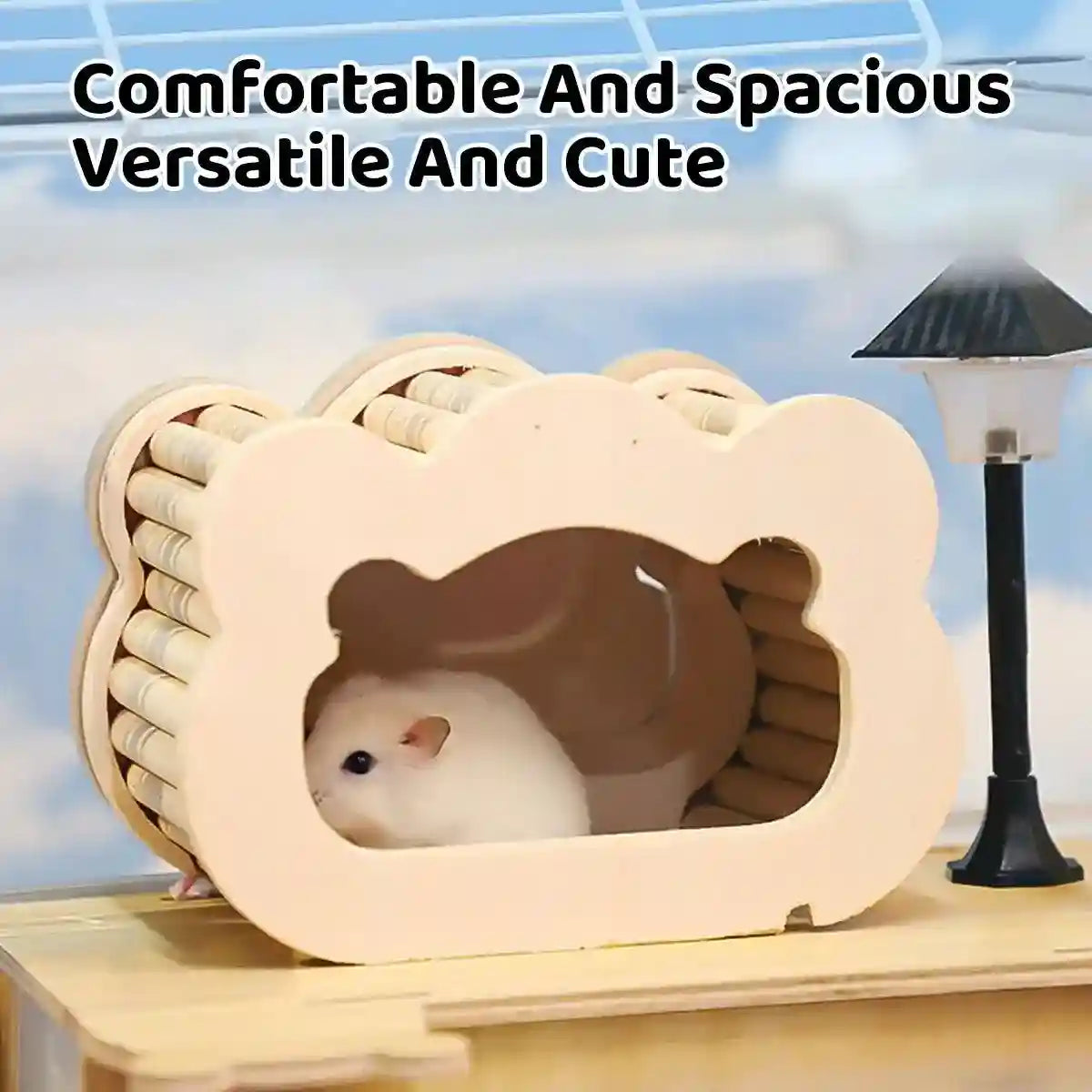 Magnetic Mouse House Wooden Hamster Hideout with Visible Design
