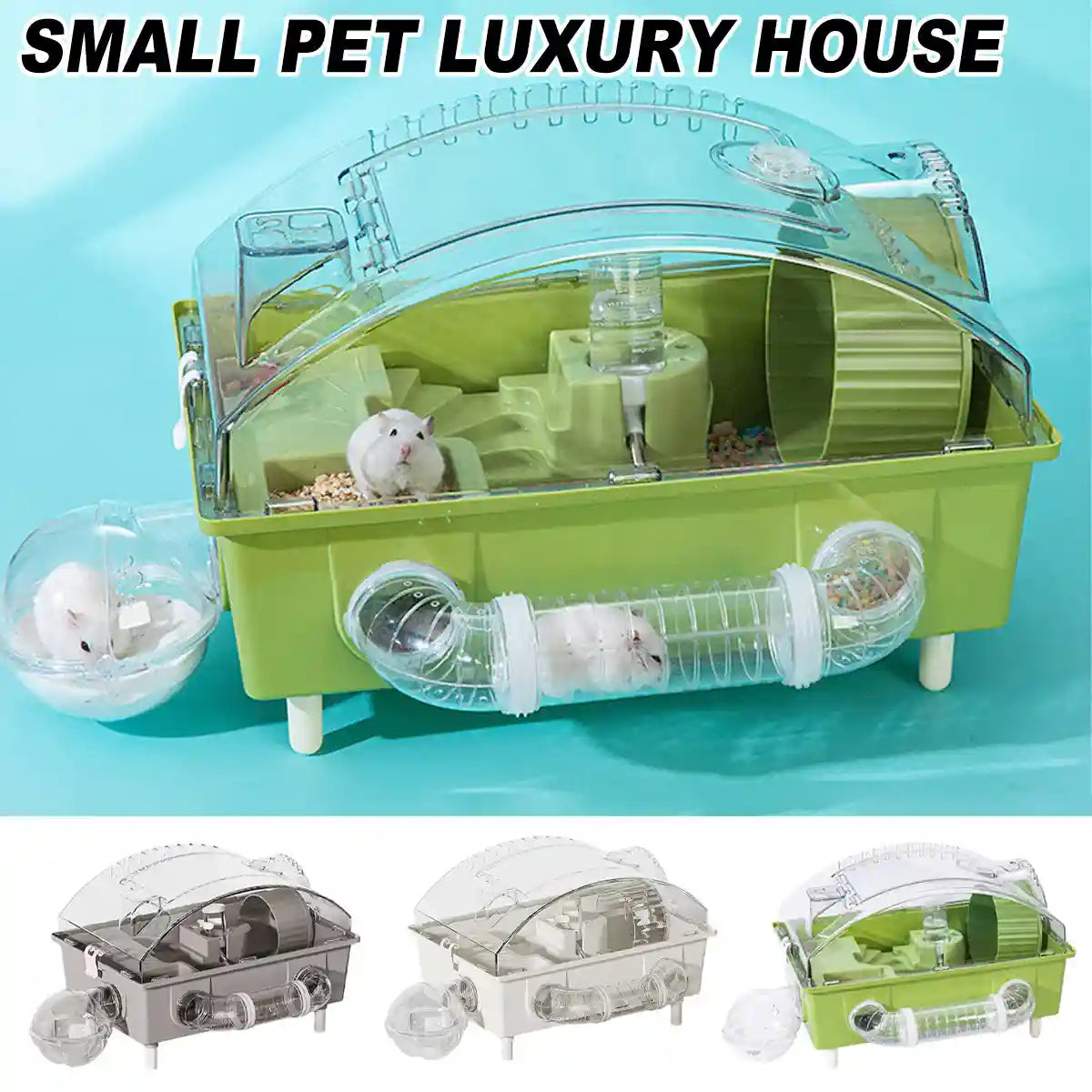 Luxury Hamster House with Multi-Level Design and Accessories