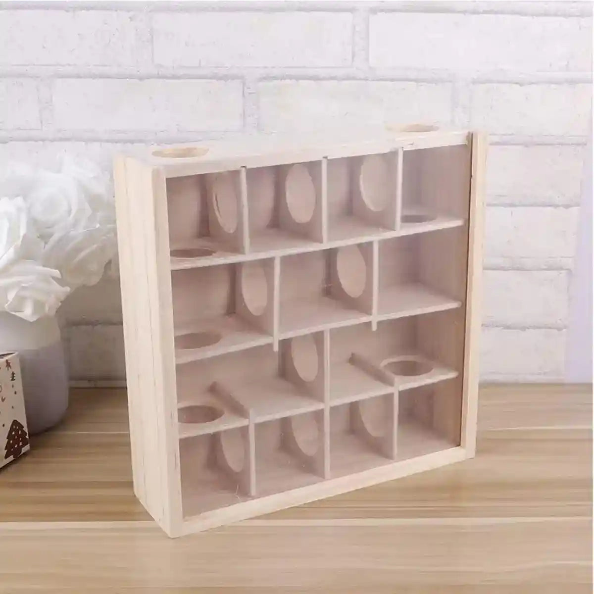 Interactive Wooden Hamster Toy Maze for Small Pets’ Play & Exercise