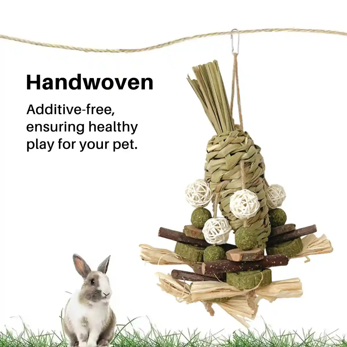 Small Pet Chew Toy Apple Branch & Carrot Cake Molar Treat for Rabbits & Hamsters