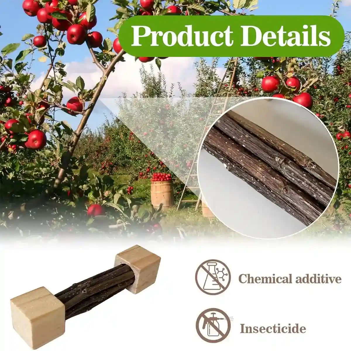 Durable Apple Wood Rabbit Chew Toys for Small Pets Dental Health