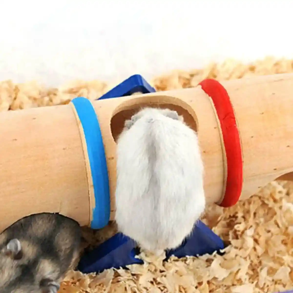 Colorful Wooden Seesaw Hamster Toy Interactive Tunnel for Small Pets