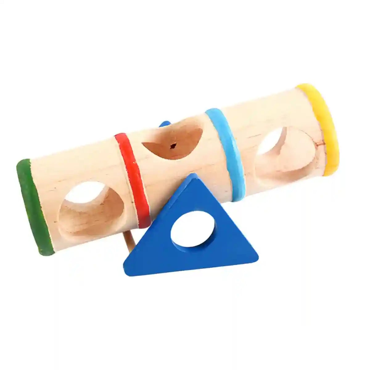 Colorful Wooden Seesaw Hamster Toy Interactive Tunnel for Small Pets