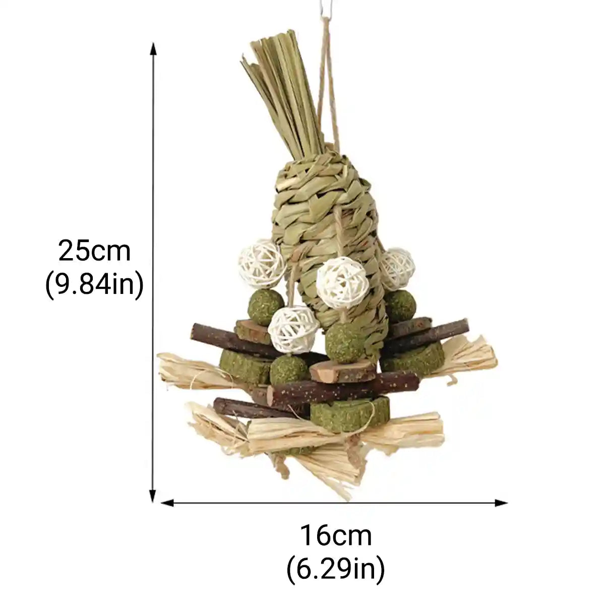 Small Pet Chew Toy Apple Branch & Carrot Cake Molar Treat for Rabbits & Hamsters