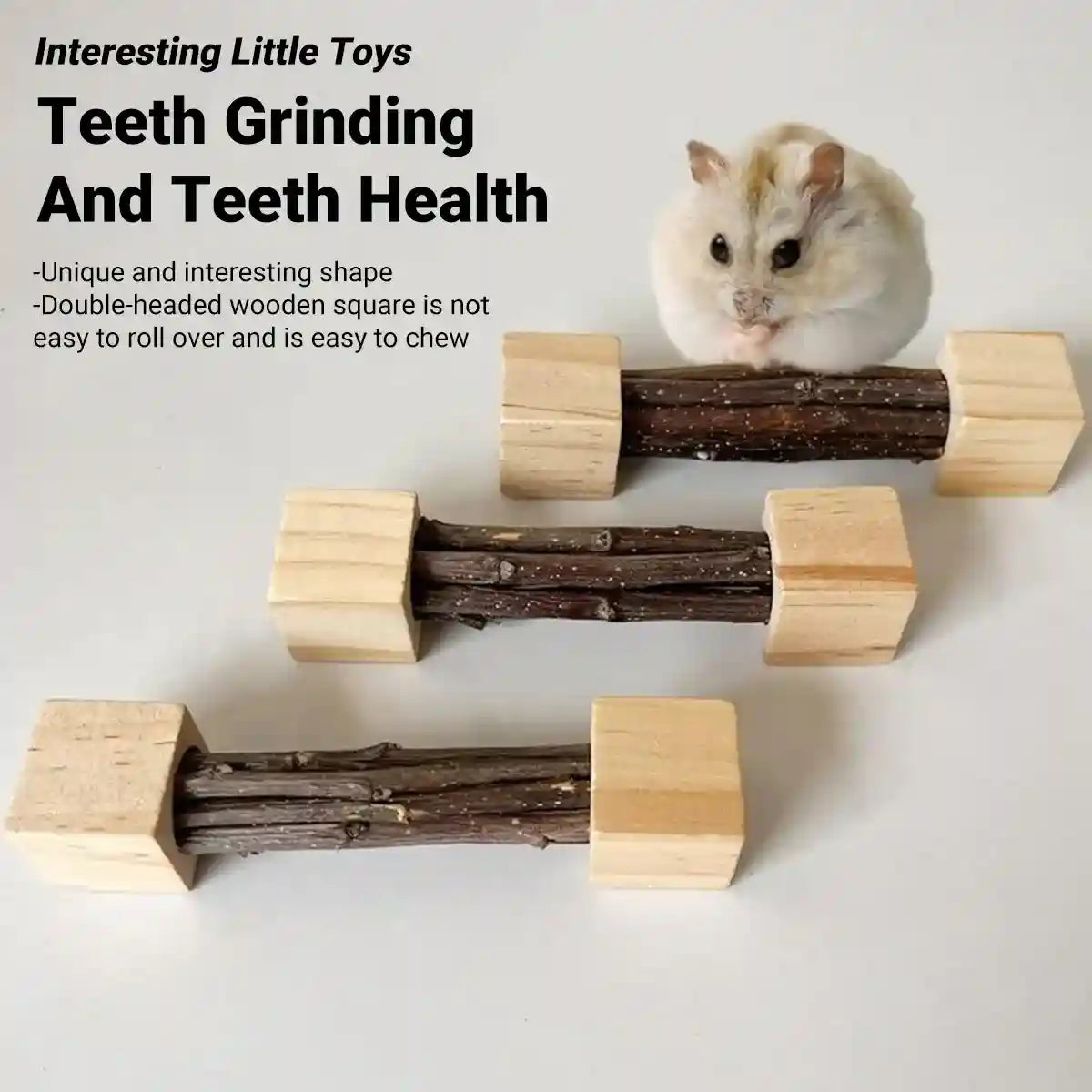 Durable Apple Wood Rabbit Chew Toys for Small Pets Dental Health