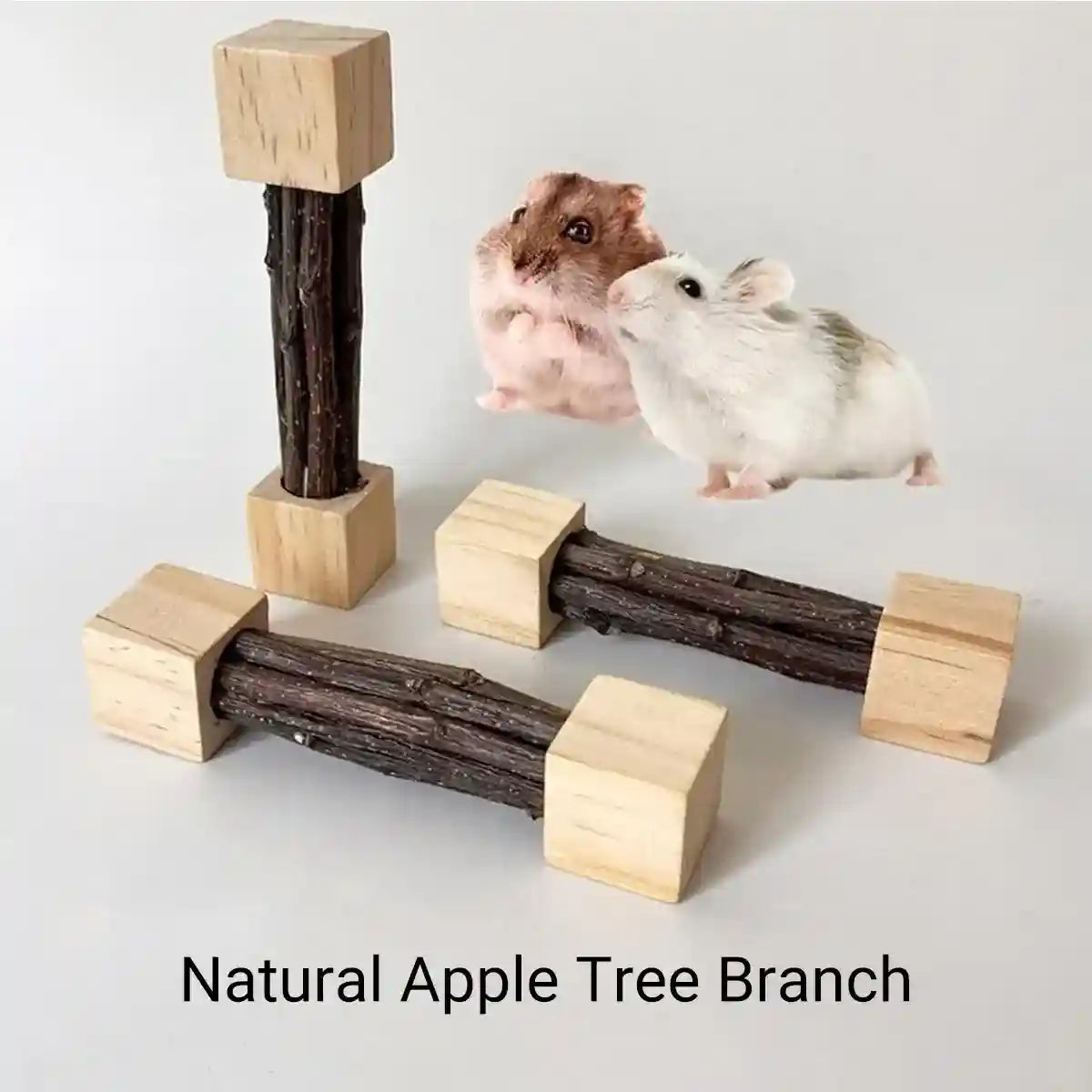Durable Apple Wood Rabbit Chew Toys for Small Pets Dental Health