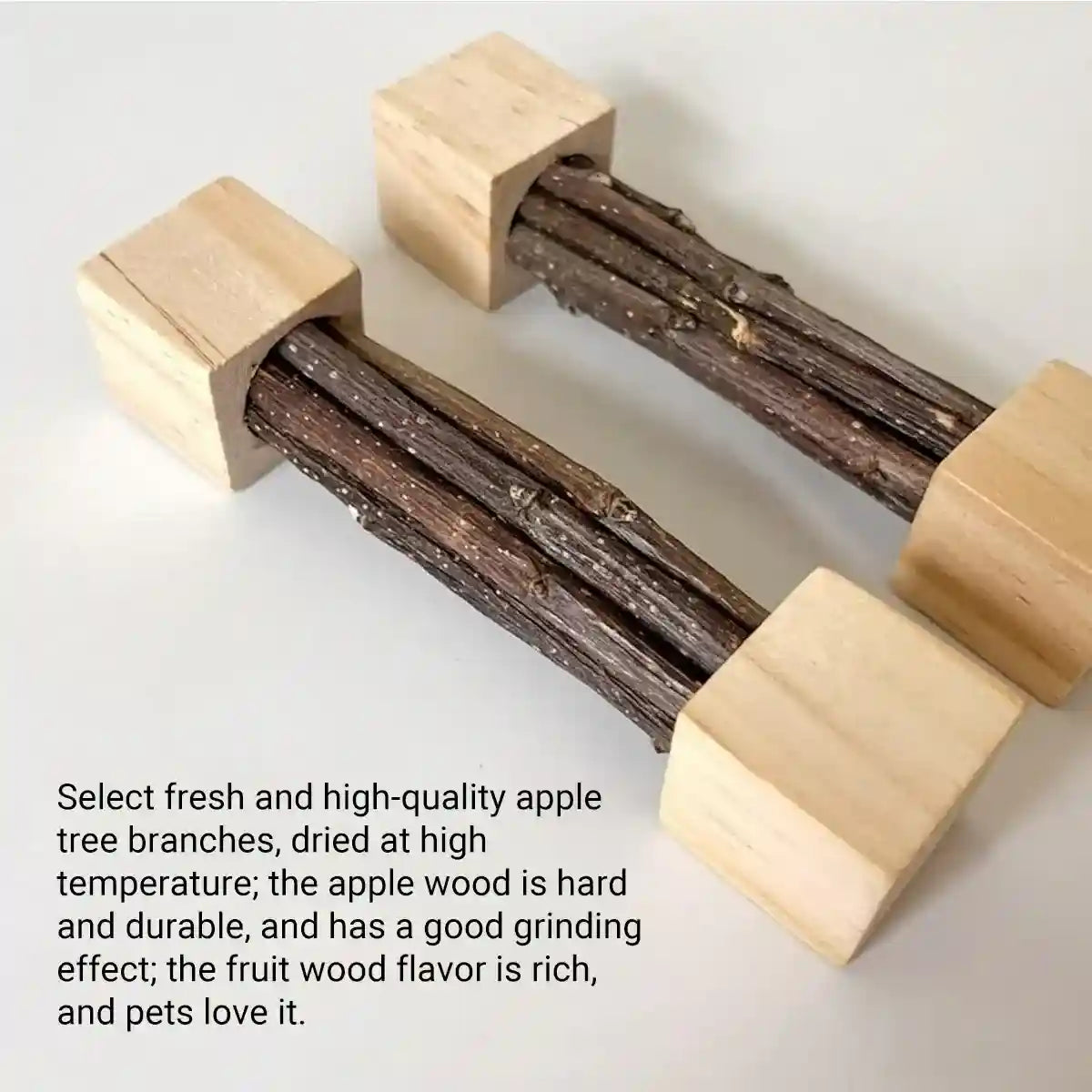 Durable Apple Wood Rabbit Chew Toys for Small Pets Dental Health