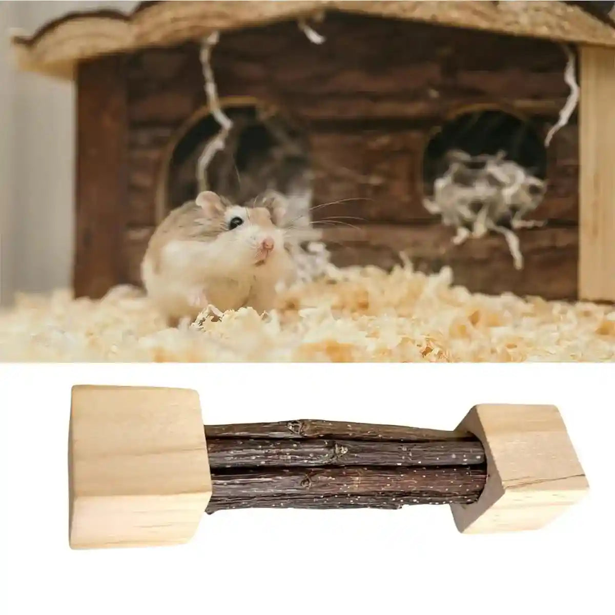 Durable Apple Wood Rabbit Chew Toys for Small Pets Dental Health