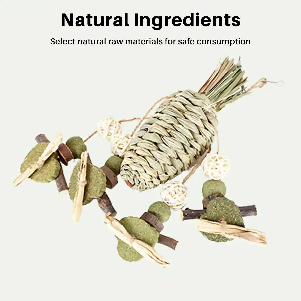 Small Pet Chew Toy Apple Branch & Carrot Cake Molar Treat for Rabbits & Hamsters