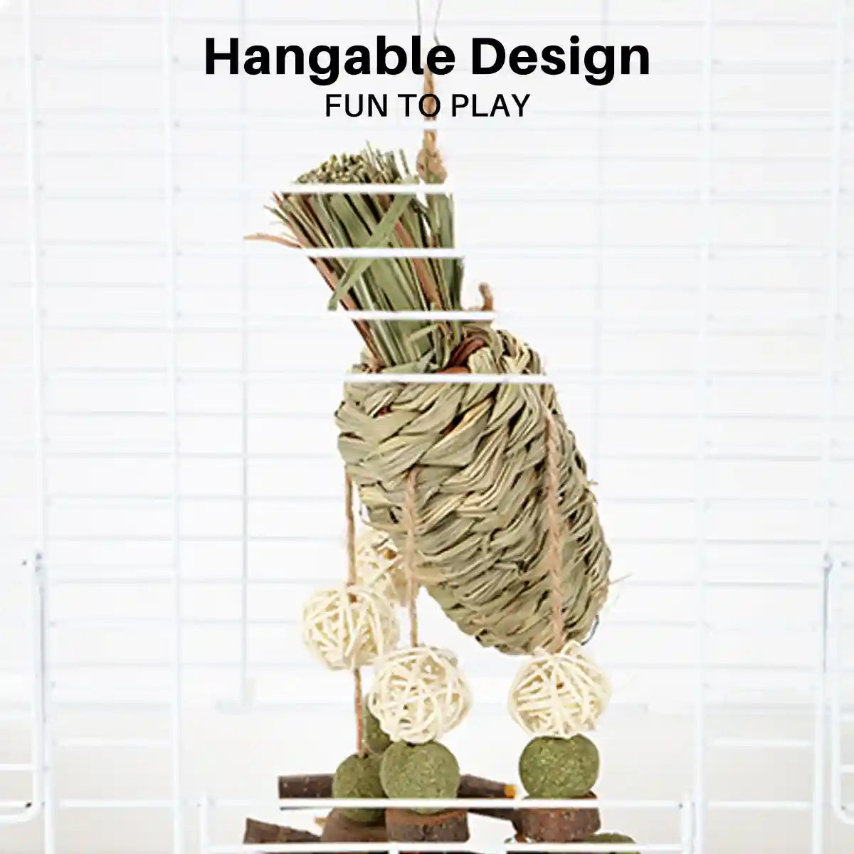 Small Pet Chew Toy Apple Branch & Carrot Cake Molar Treat for Rabbits & Hamsters