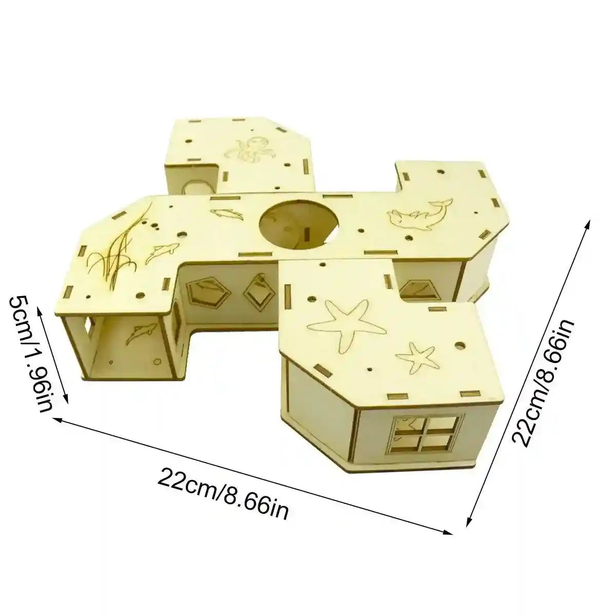 Wooden Hamster Tubes & Hideout Tunnel for Small Pets' Play & Exploration