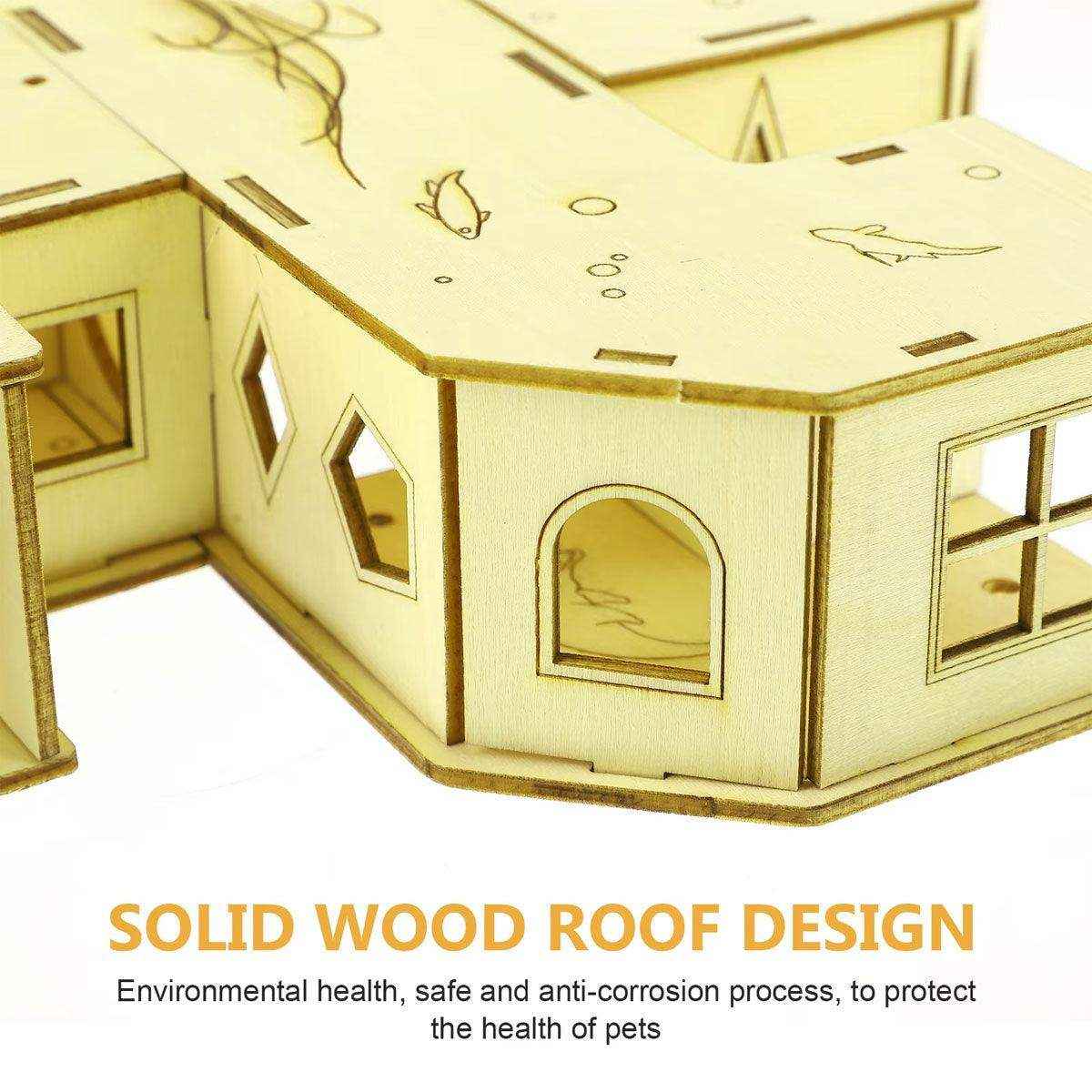 Wooden Hamster Tubes & Hideout Tunnel for Small Pets' Play & Exploration