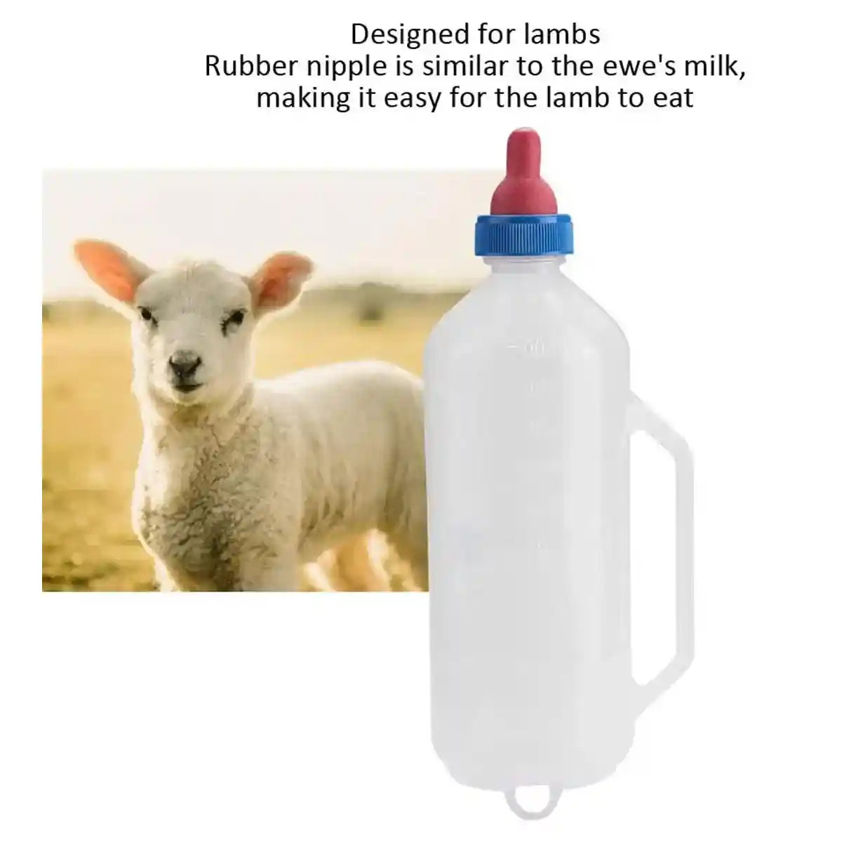 Durable Lamb Feeding Bottles Milk Bottle with Nipple & Handle 1000ml