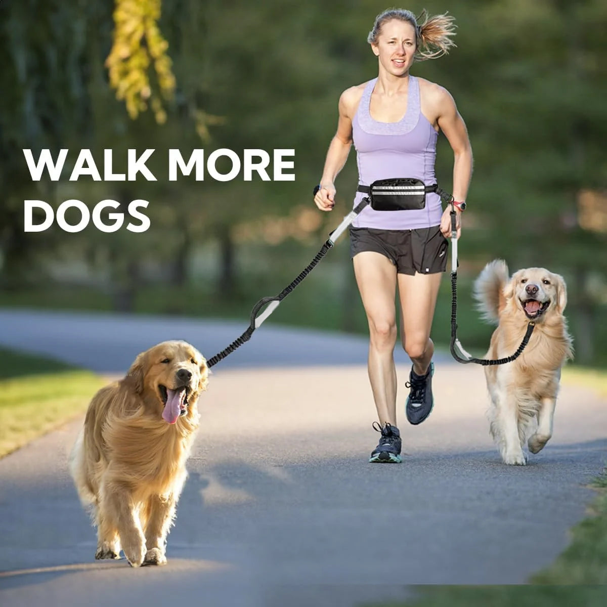 Hands-Free Dog Leash With Waist Belt