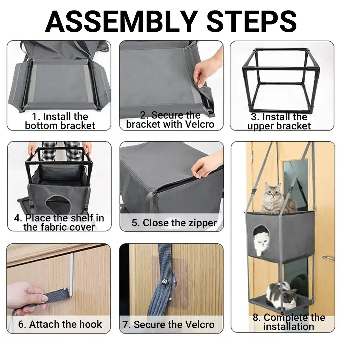 Hanging Cat Bed Cat House Metal Hook Double Hanging Cat Hanging Basket