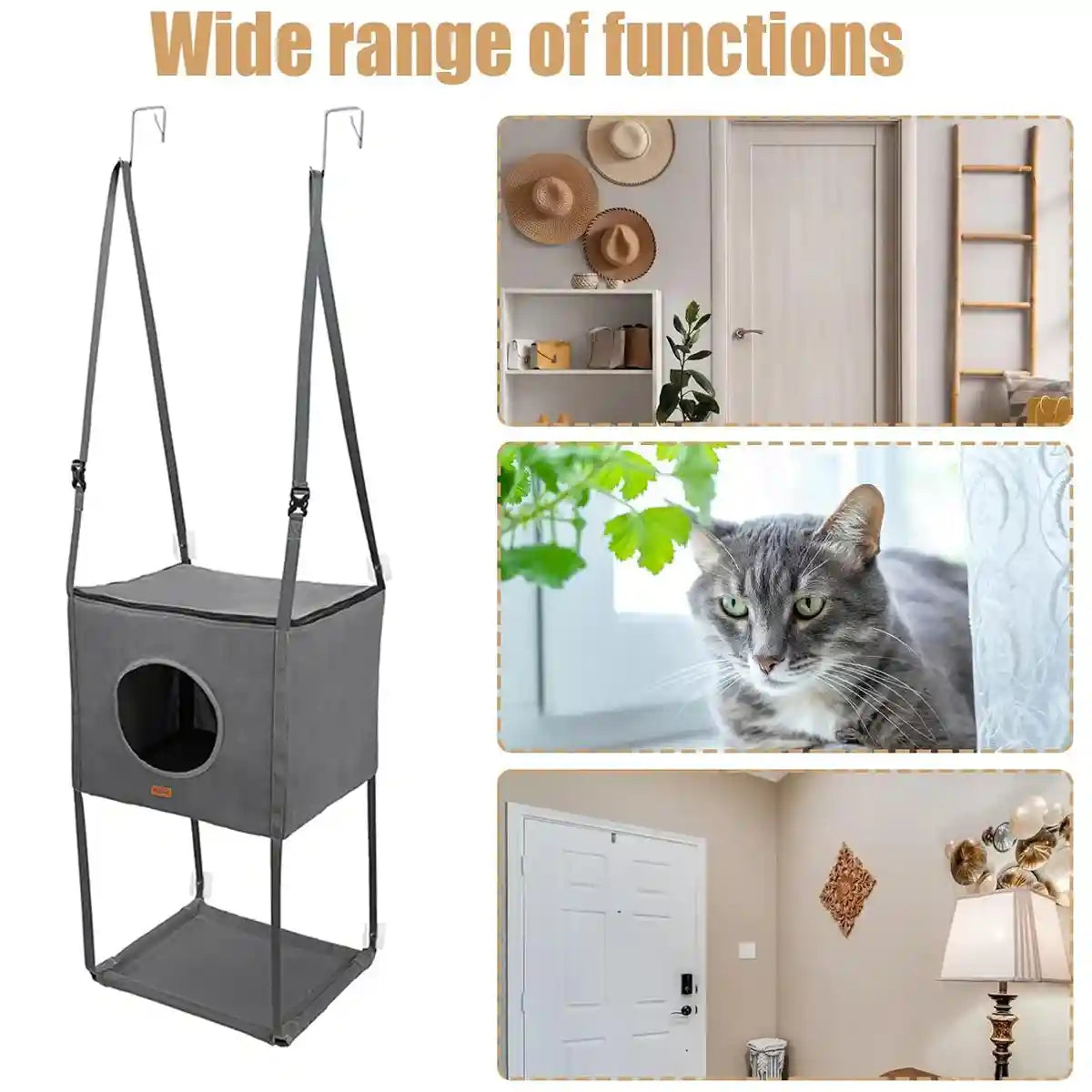 Hanging Cat Bed Cat House Metal Hook Double Hanging Cat Hanging Basket