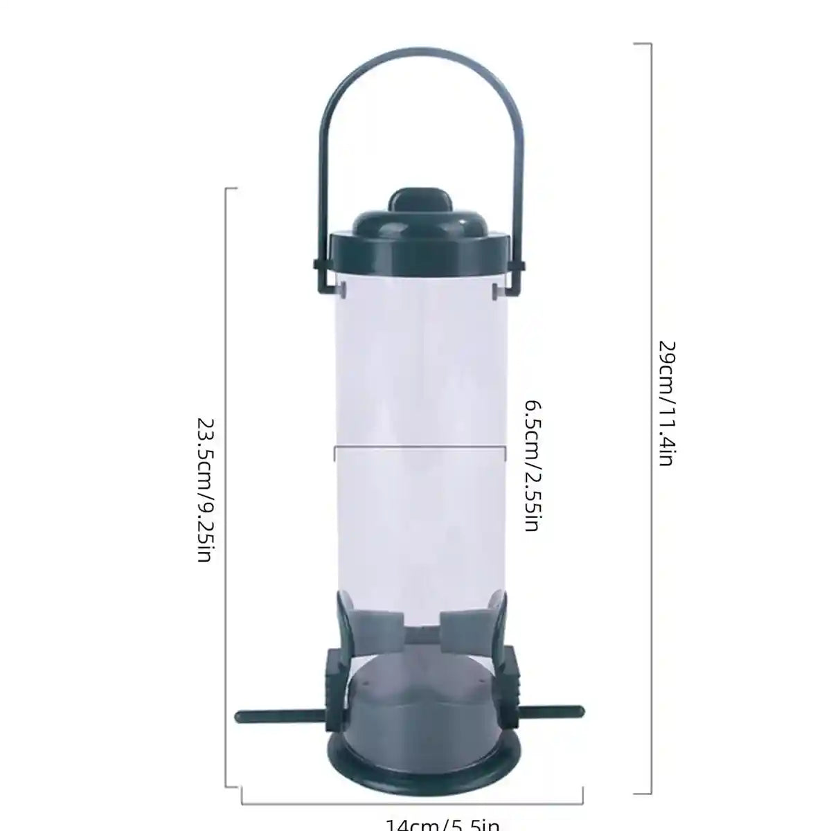 Hanging Bird Feeder With Transparent Seed Hopper