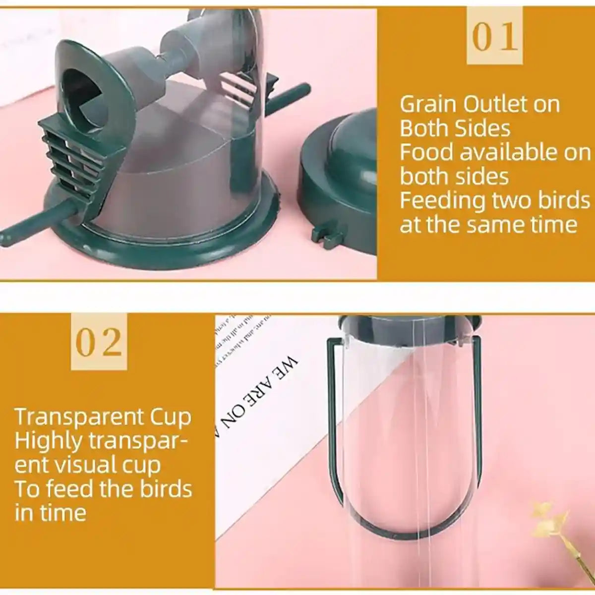 Hanging Bird Feeder With Transparent Seed Hopper