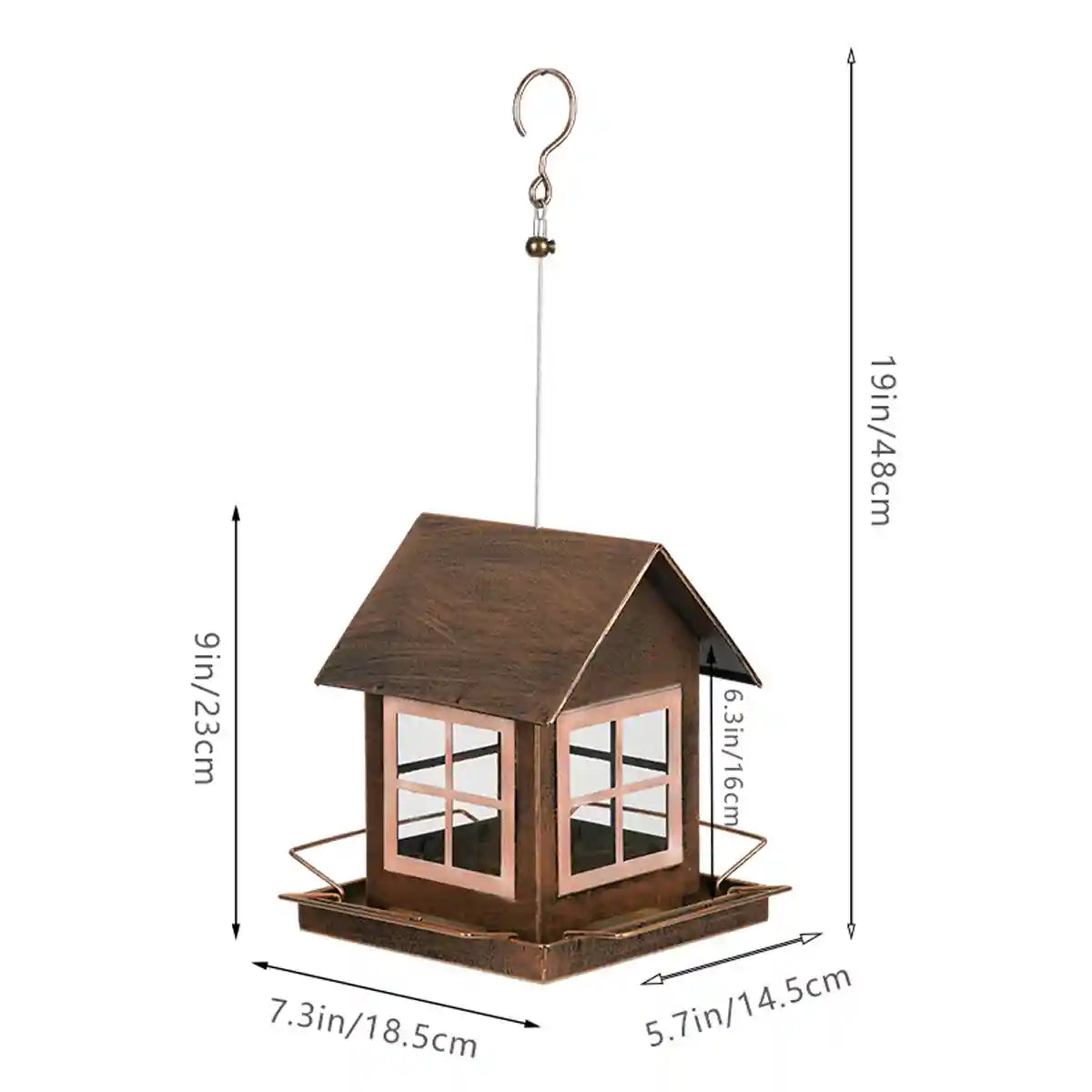 Hanging Metal Bird Feeder – Weatherproof Outdoor Bird Seed Feeder