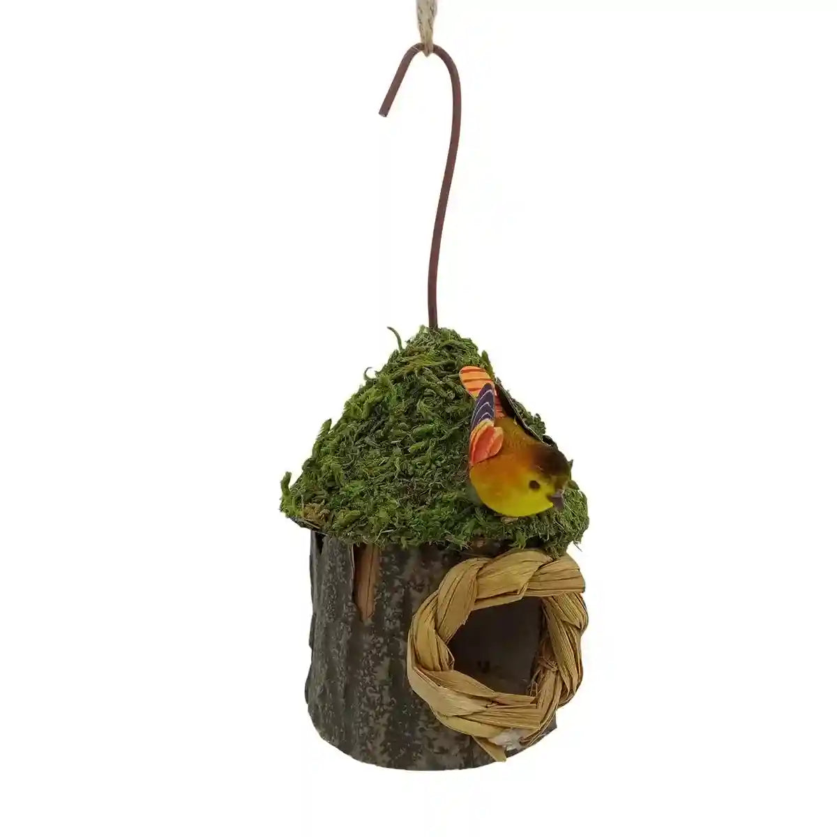Whimsical Garden Decor with Hanging Birdhouse in Mushroom Style