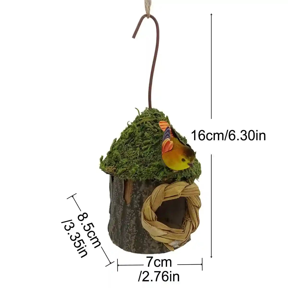 Whimsical Garden Decor with Hanging Birdhouse in Mushroom Style