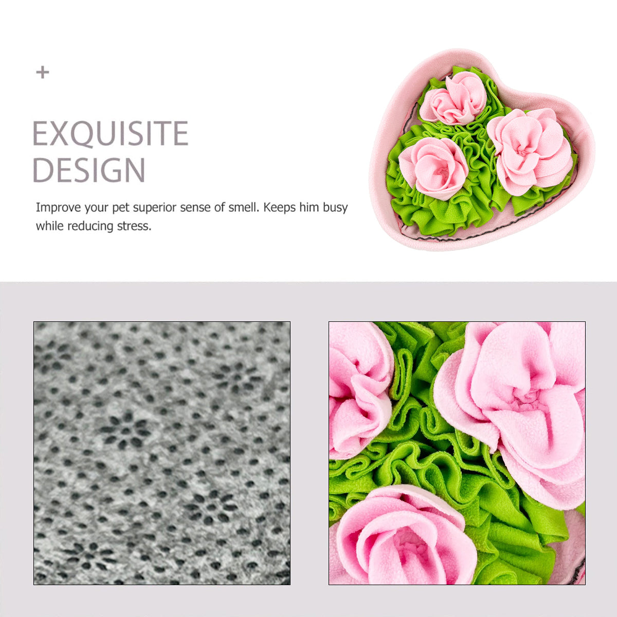Love-shaped Rose Pet Sniffing Mat