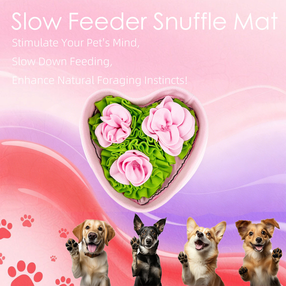 Love-shaped Rose Pet Sniffing Mat