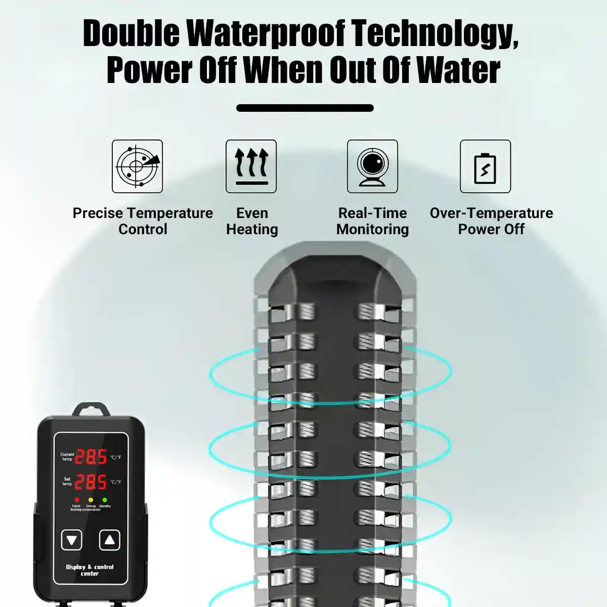 Energy-Efficient 500W Aquarium Heater Fish Tank Heater with Adjustable Thermostat