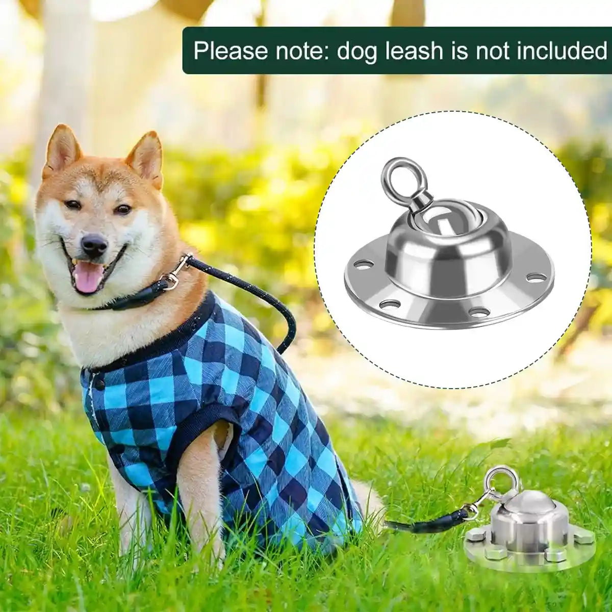 Heavy Duty Dog Stake with 360 Degree Swivel Base