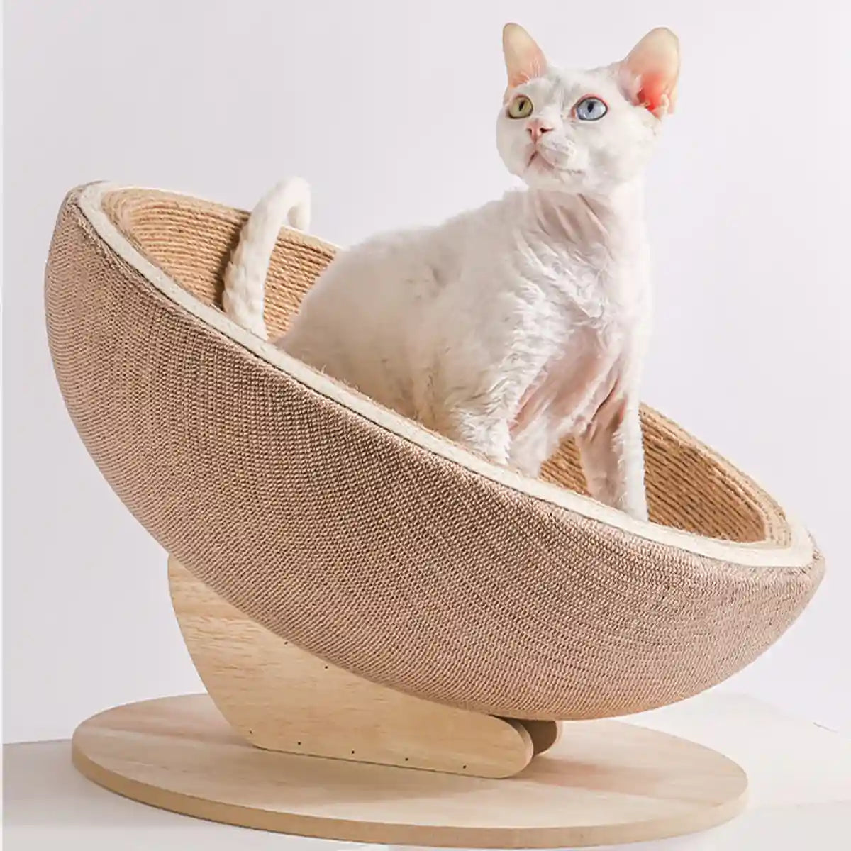 Luxury Eggshell Cat Scratching Nest for Lounging and Claw Care