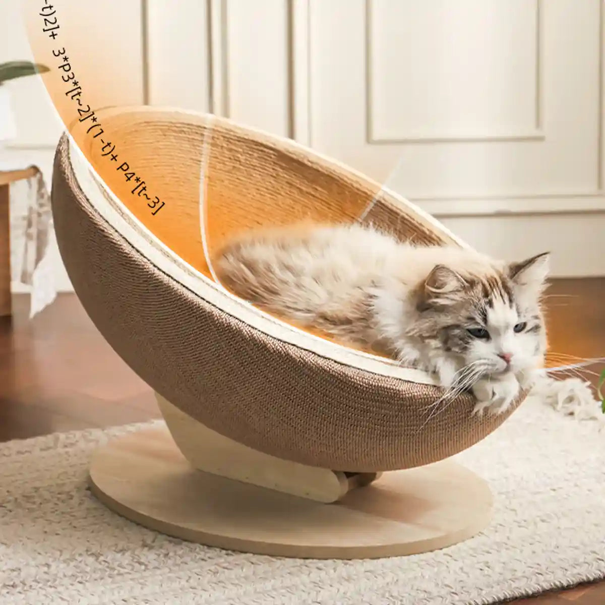 Luxury Eggshell Cat Scratching Nest for Lounging and Claw Care