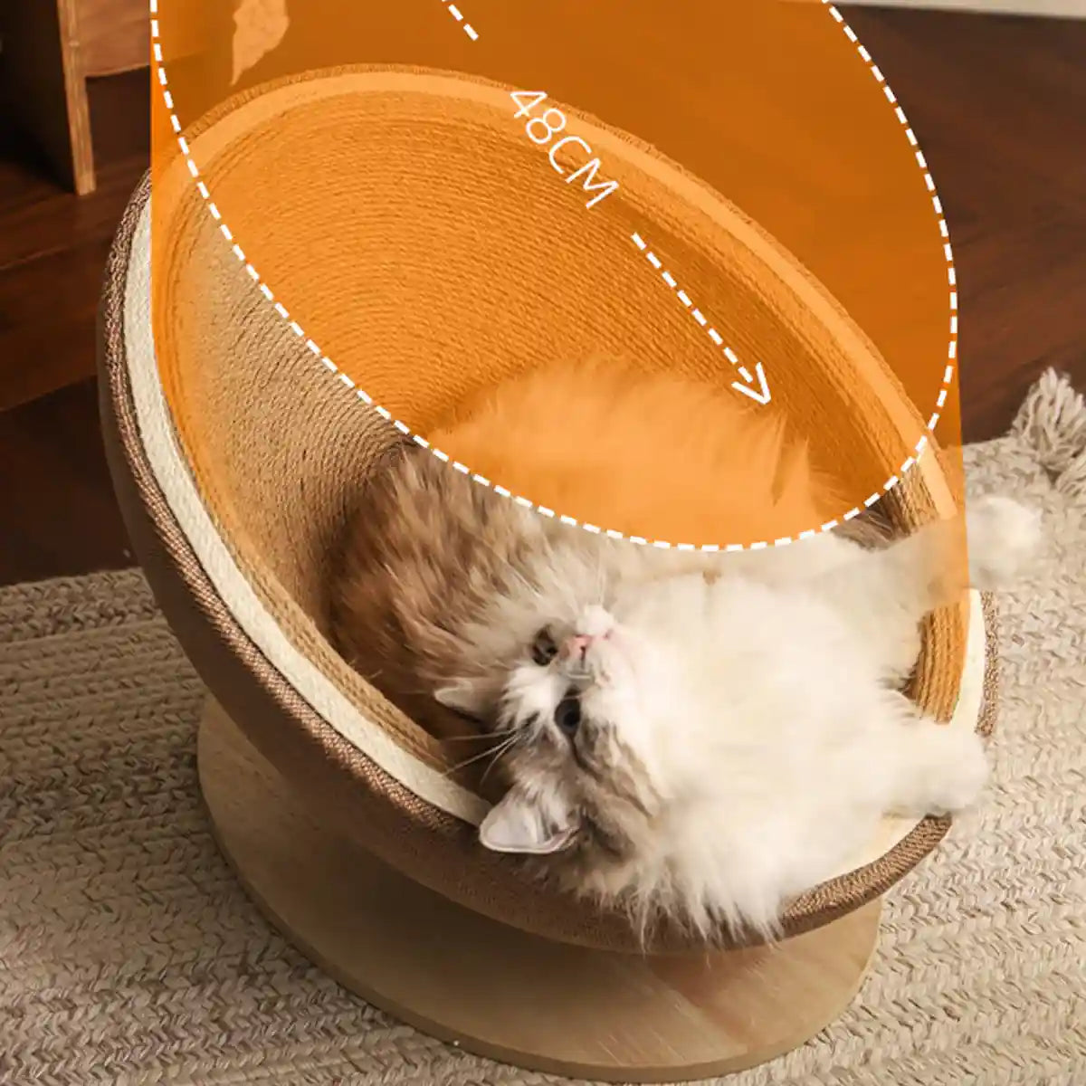 Luxury Eggshell Cat Scratching Nest for Lounging and Claw Care