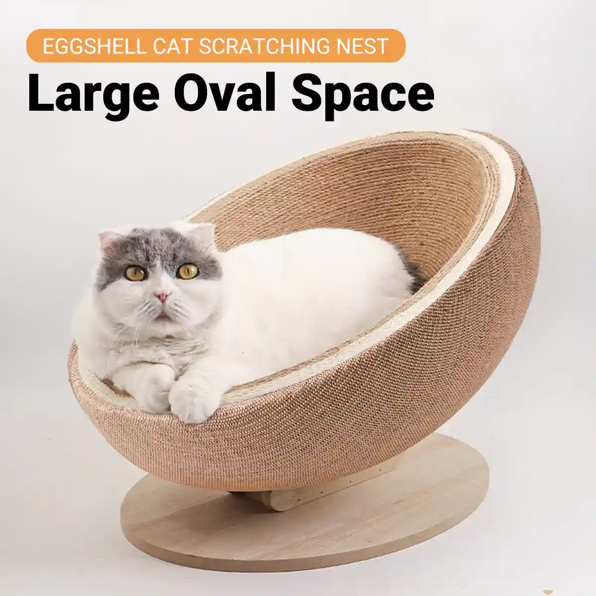 Luxury Eggshell Cat Scratching Nest for Lounging and Claw Care