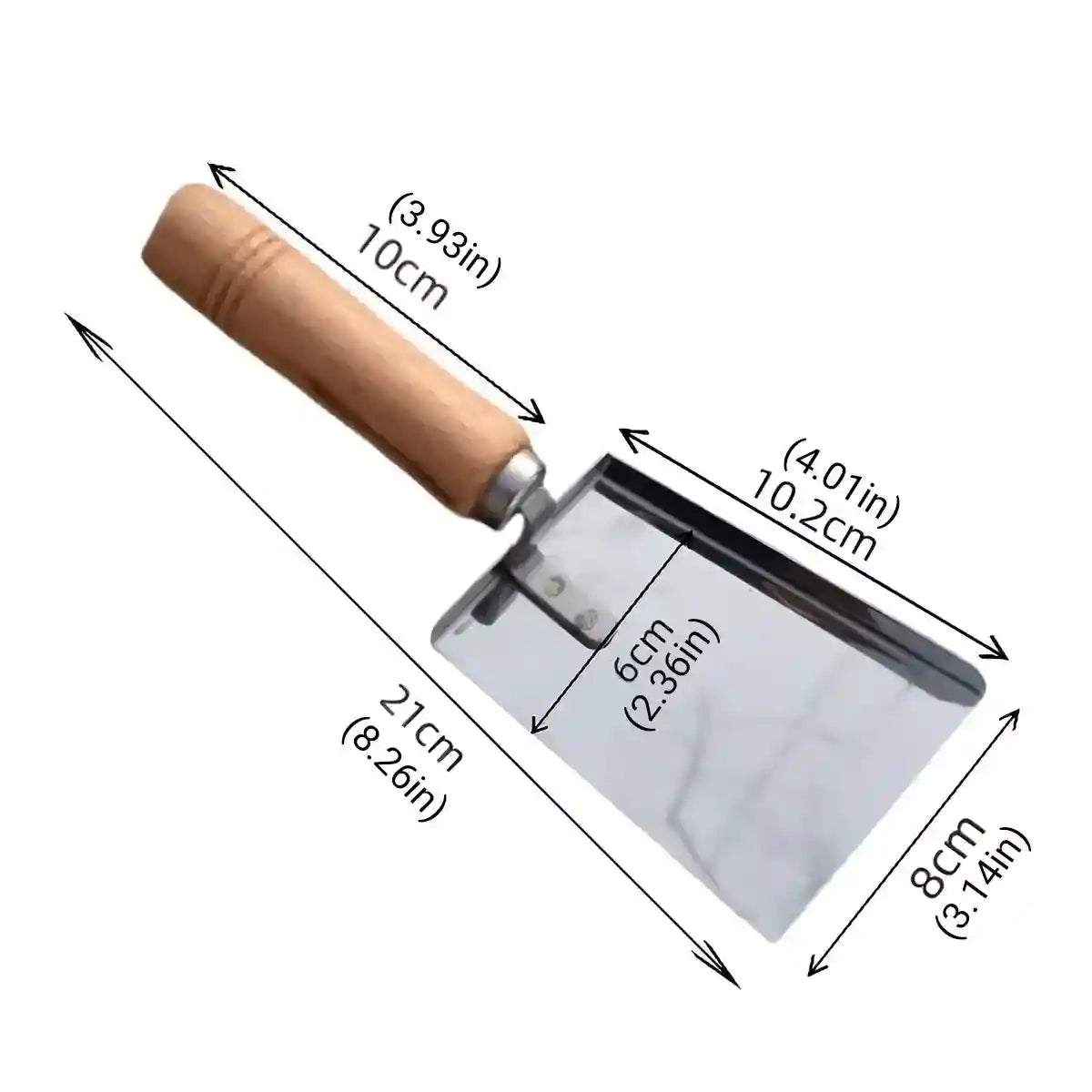 Stainless Steel Tool for Beehive Cleaning with Wooden Handle