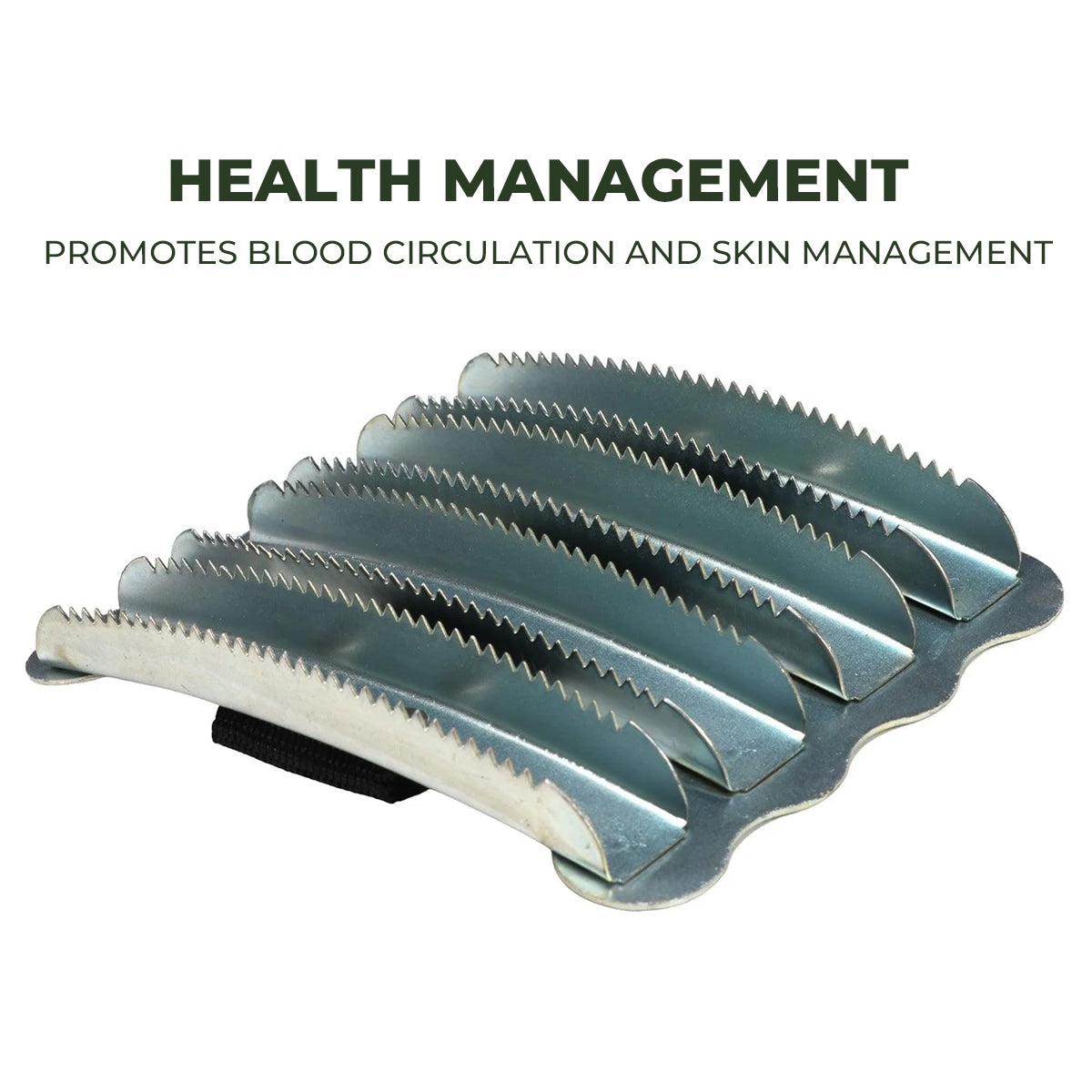 Metal Horse Curry Comb with Hand Strap, Shedding Grooming Scraper