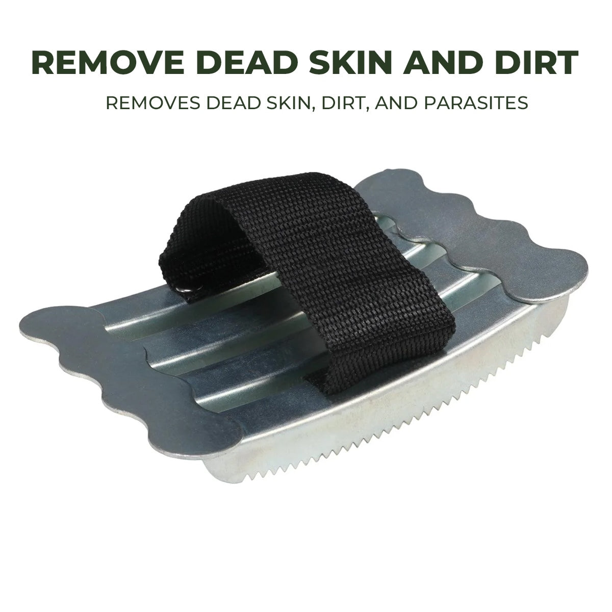 Metal Horse Curry Comb with Hand Strap, Shedding Grooming Scraper