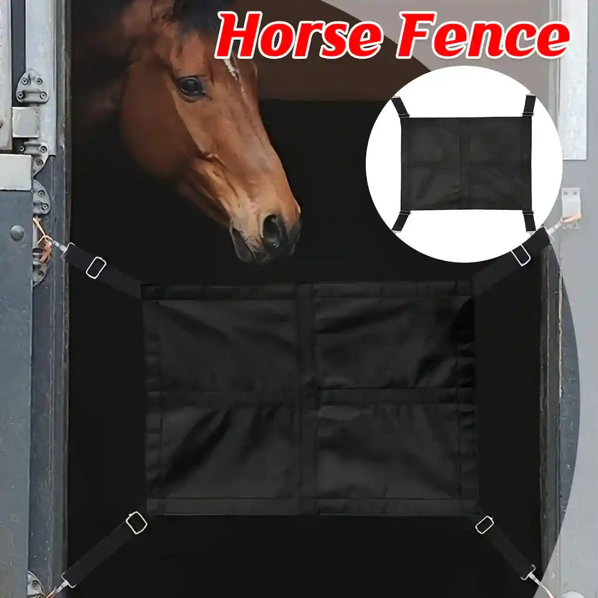 Heavy Duty Horse Stall Guard Fence with Adjustable Straps