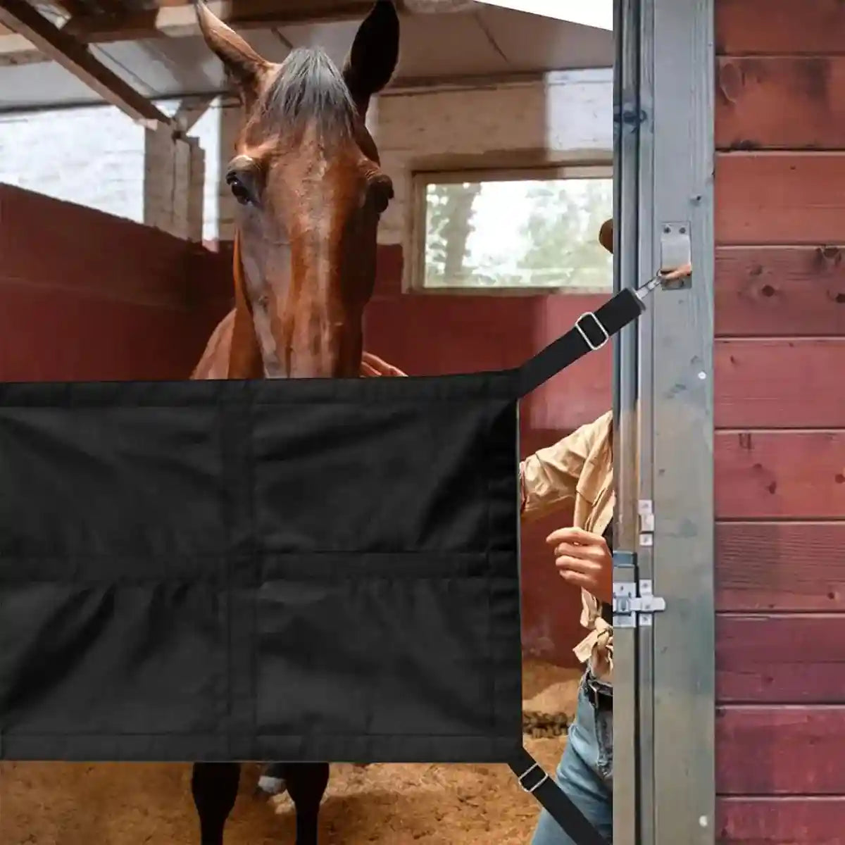 Heavy Duty Horse Stall Guard Fence with Adjustable Straps
