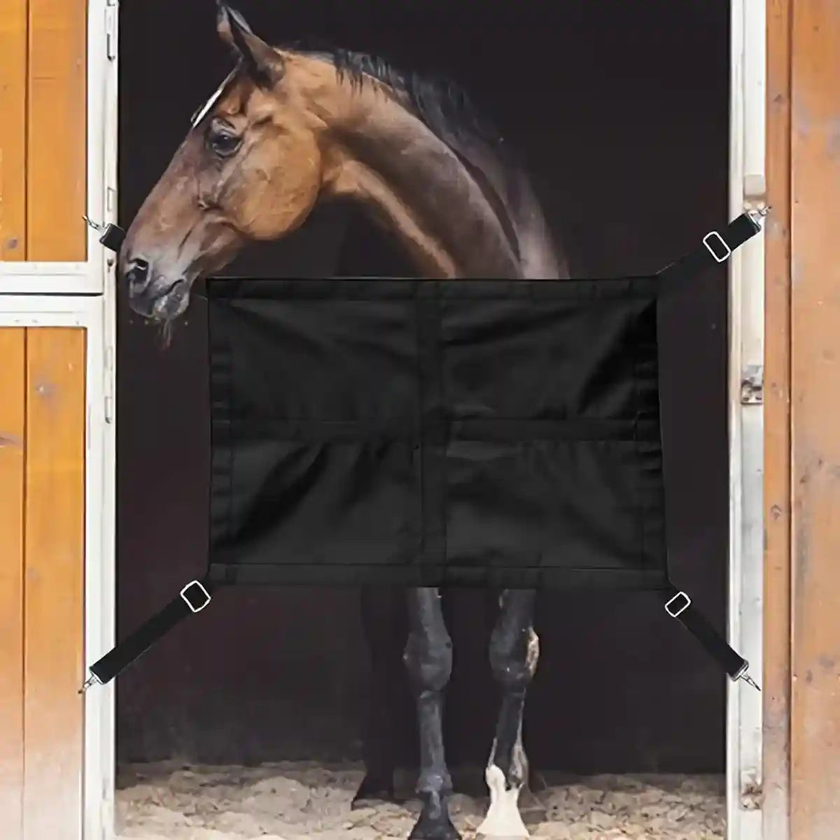 Heavy Duty Horse Stall Guard Fence with Adjustable Straps