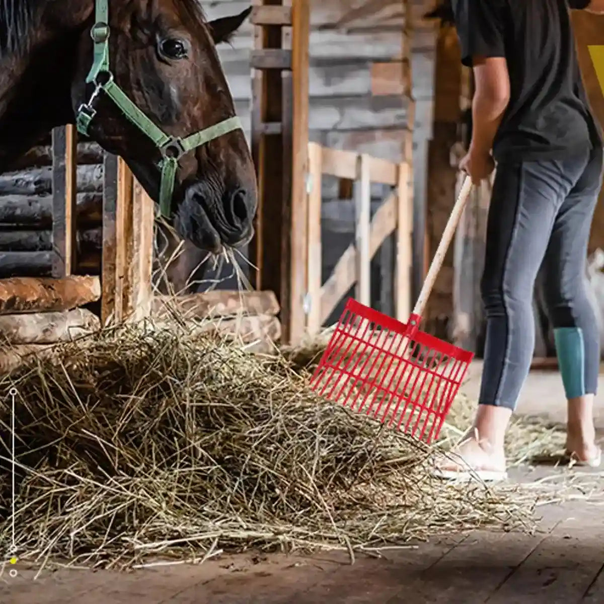 Durable ABS Horse Pitchfork Lightweight Stable & Garden Cleaning Tool