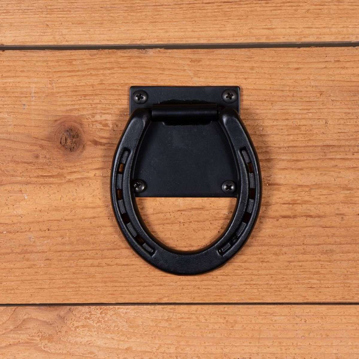 Horse Tie Ring - Horseshoe Cross Tie Stable Anchor