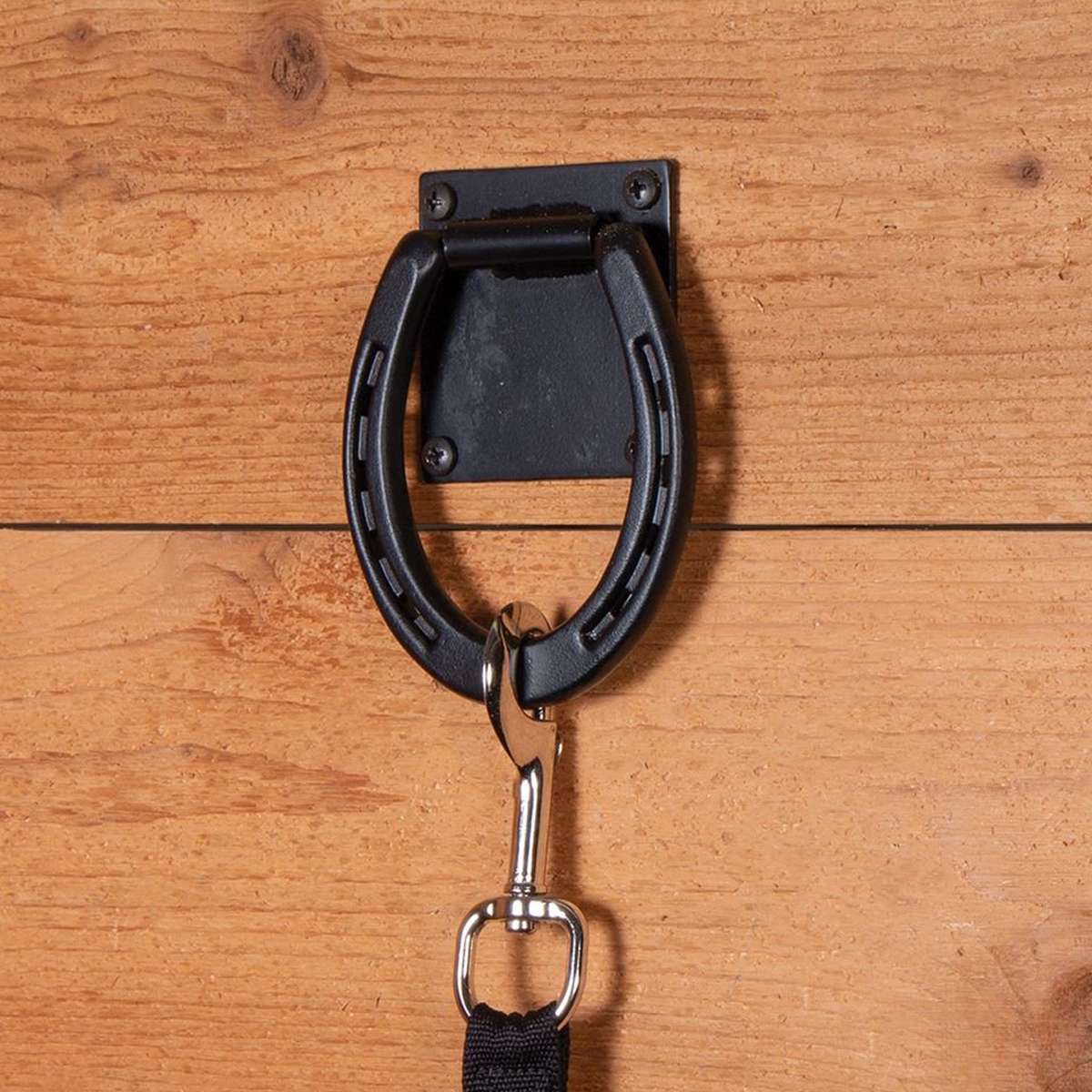 Horse Tie Ring - Horseshoe Cross Tie Stable Anchor