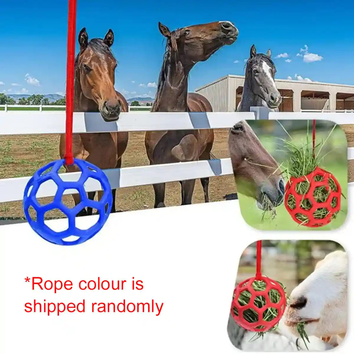 Hanging Hay Feeders Stable Feed Polo Feeding Balls Toy for Horses and Livestock