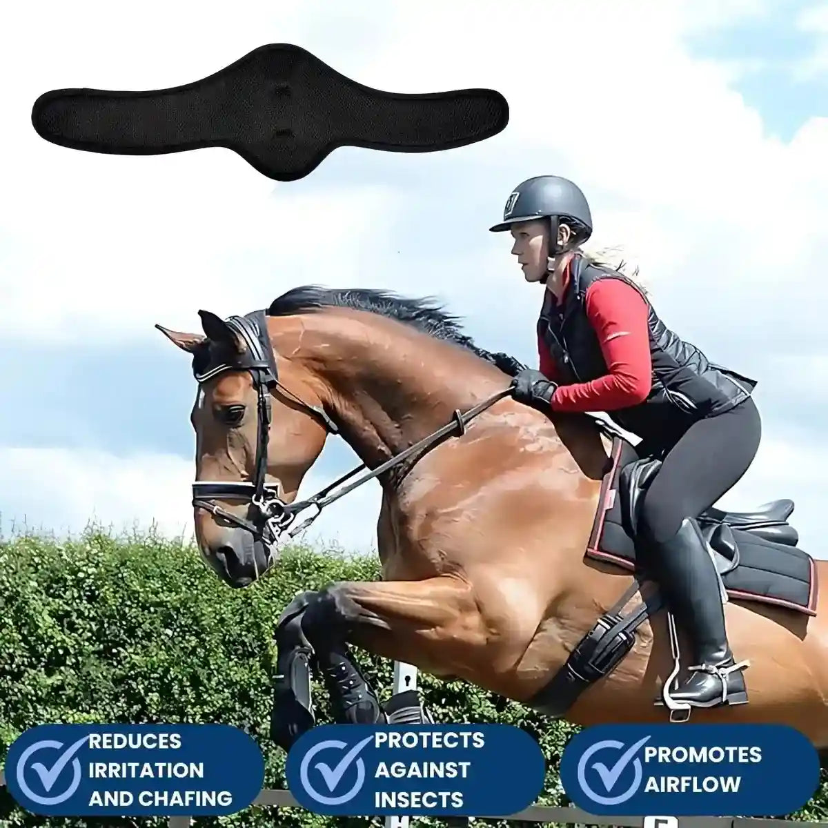 Adjustable Mesh Horse Neck Protection Belt Anti-Chafing Guard for Riding