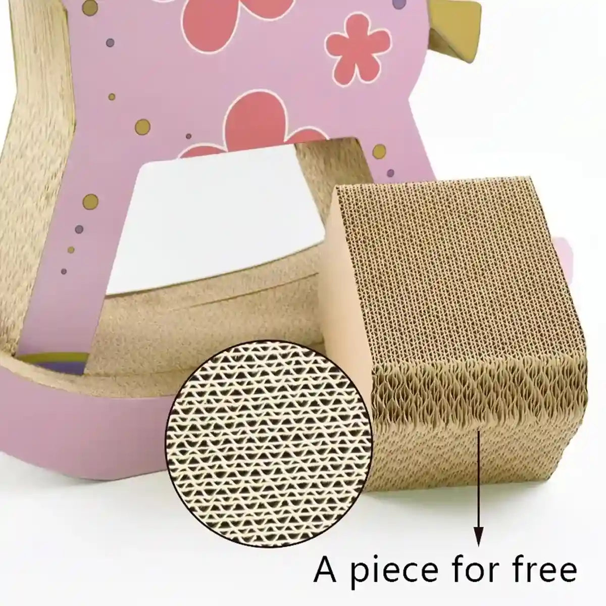 Horse-Shaped Cat Scratcher House Sakura Pink Corrugated Bed