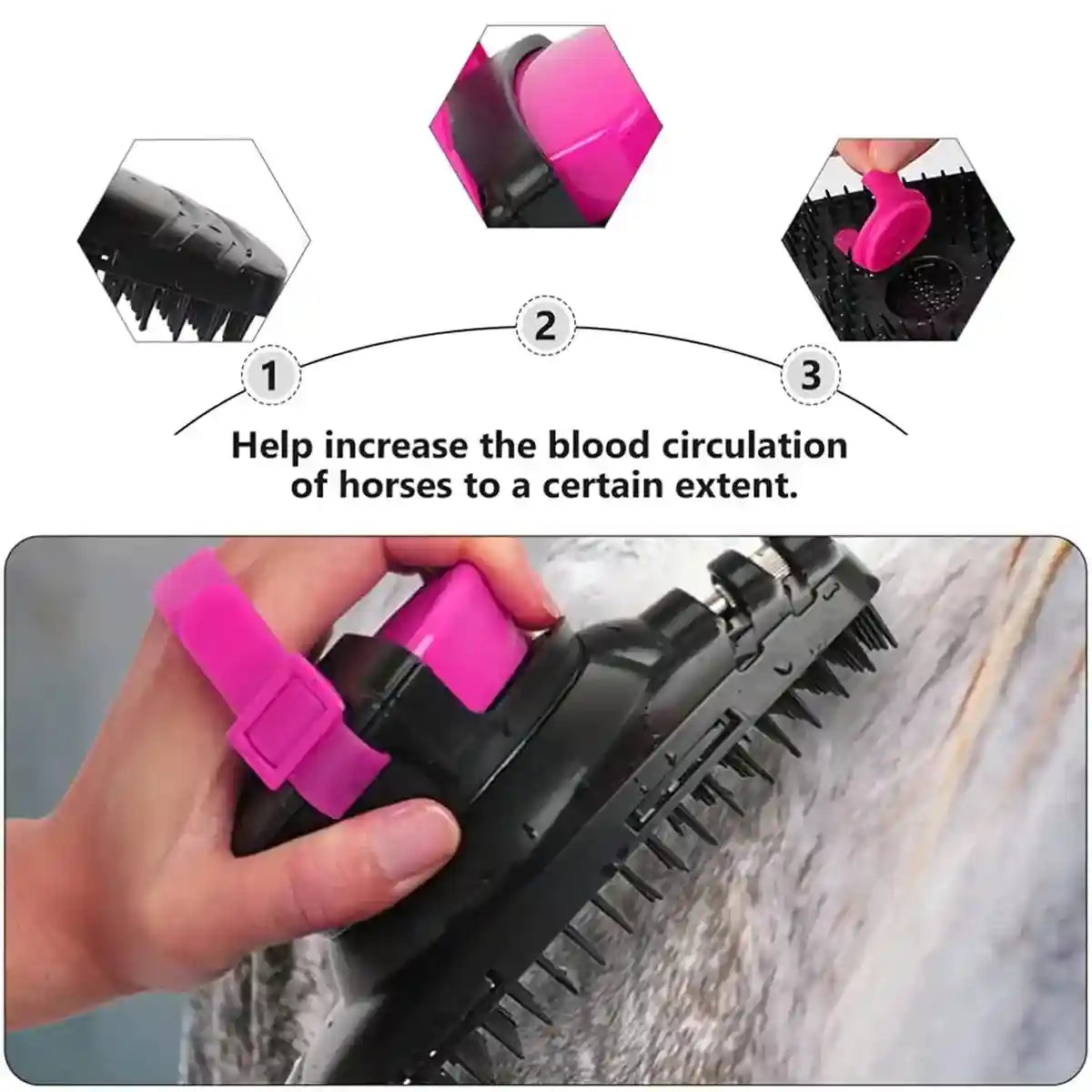 Grooming Made Easy with Spray-Equipped Horse Brush