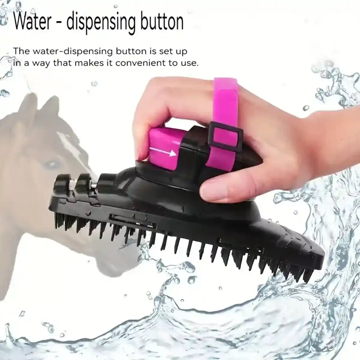 Grooming Made Easy with Spray-Equipped Horse Brush