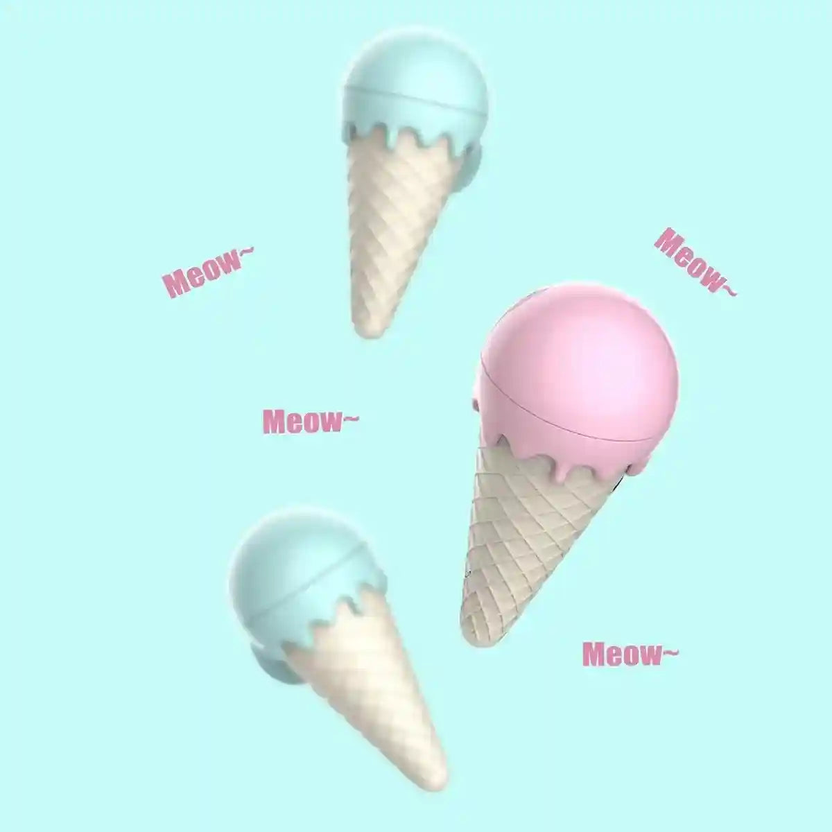 Ice Cream Catnip Ball Toy for Cats Fun and Interactive Playtime