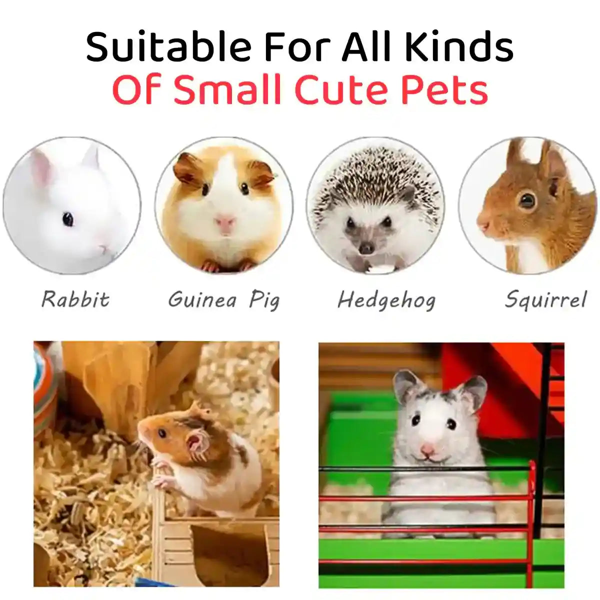 Small Pet Double Villa Cage Two-Tier Metal Habitat for Rabbits