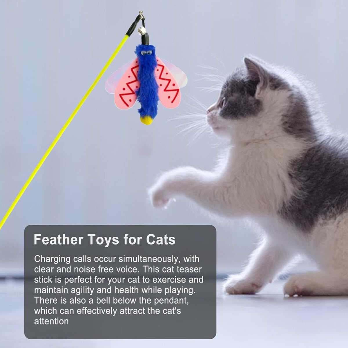 Interactive Feather Teaser Wand